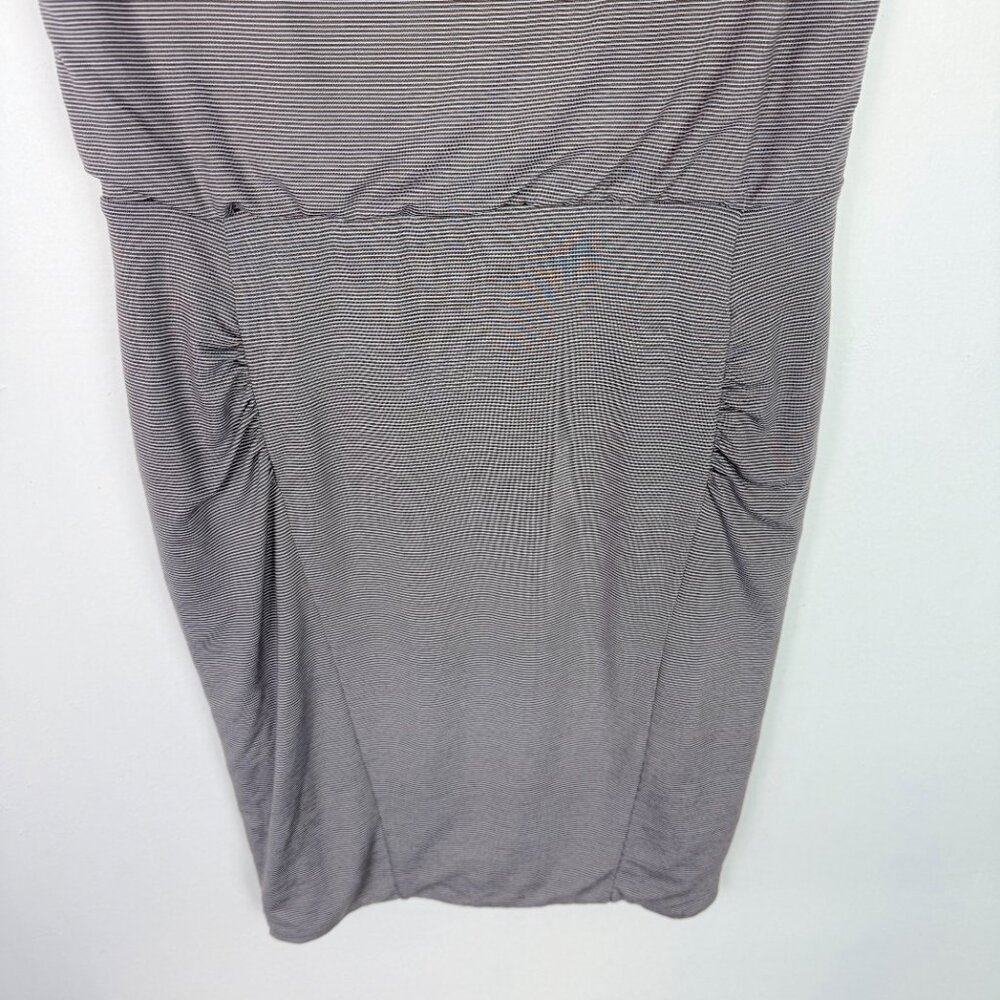NWT Athleta Micro Stripe Westwood Ruched Dress Gray Grey Size XS NEW $98 - Picture 4 of 10